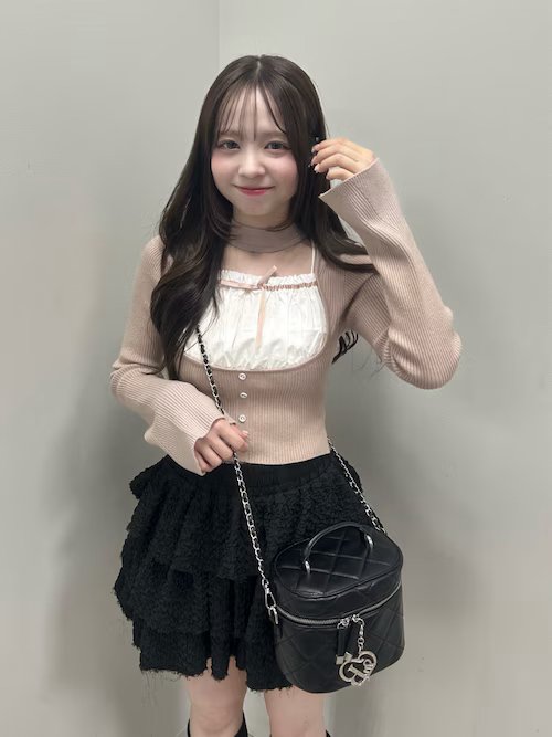 【Belle Charme】Choker Design Rib Knit 拼接針織上衣