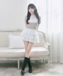 【Belle Charme】Choker Design Rib Knit 拼接針織上衣