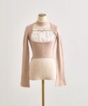 【Belle Charme】Choker Design Rib Knit 拼接針織上衣