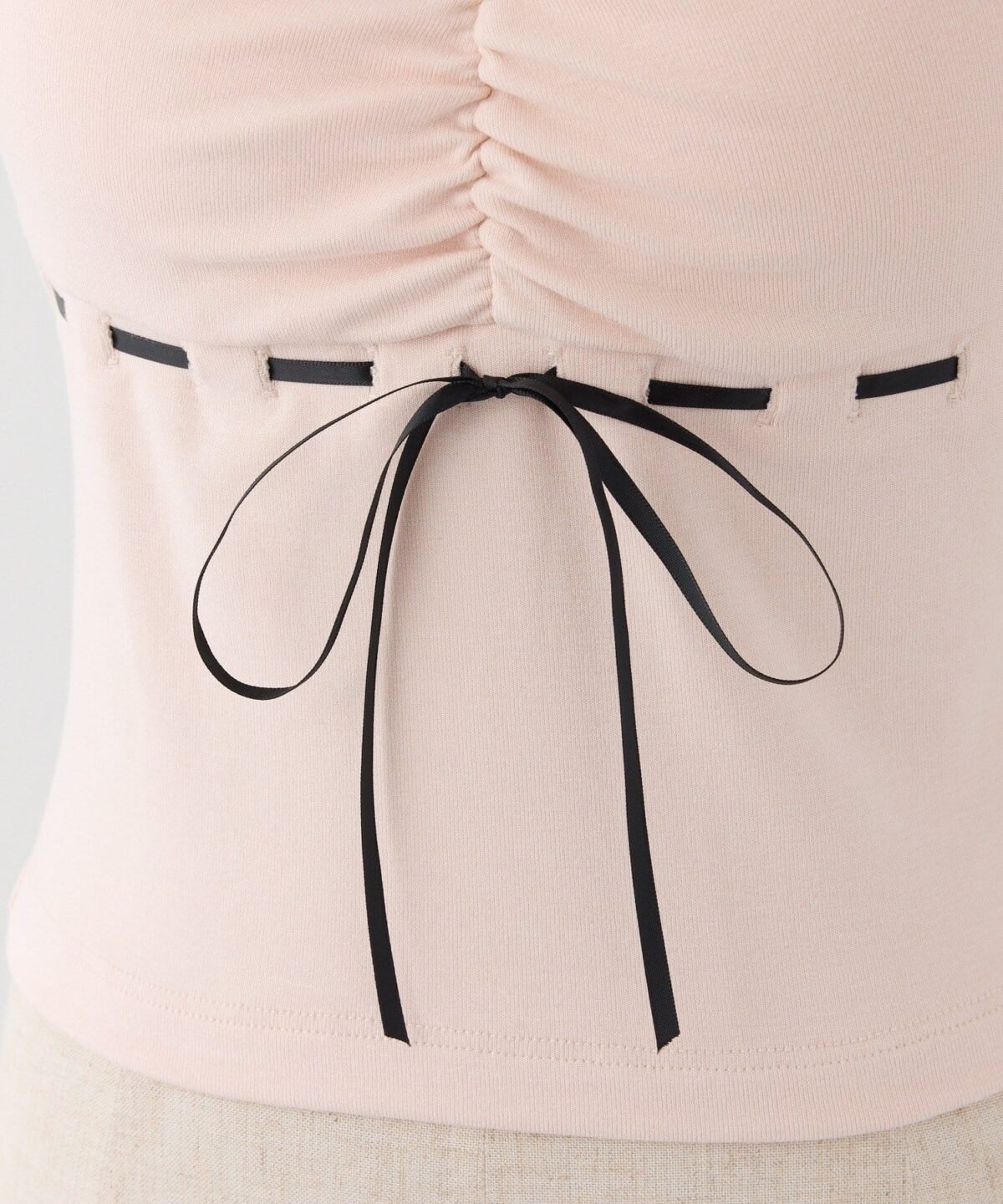 【one after another】撞色緞帶吊帶背心（帶胸墊）預約款