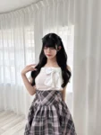 【evelyn】側邊綁帶高腰短裙