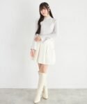 日本新入荷 Suyunn 緞帶刺繡喇叭袖高領薄針織上衣 現貨