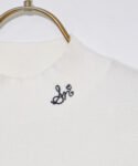 日本新入荷 Suyunn 緞帶刺繡喇叭袖高領薄針織上衣 現貨