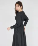 【tocco closet】珍珠拉鍊馬甲束腰風牛仔連衣裙