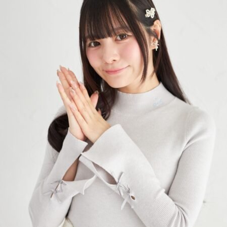 日本新入荷 Suyunn 緞帶刺繡喇叭袖高領薄針織上衣 現貨