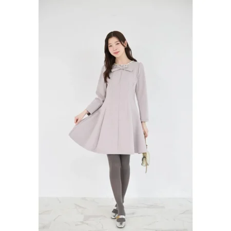 tocco closet きらきらストーン×ビジュー付きリボンボンディングワンピース 蝴蝶結立體閃石彈力修腰連身裙 現貨