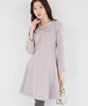 tocco closet きらきらストーン×ビジュー付きリボンボンディングワンピース 蝴蝶結立體閃石彈力修腰連身裙 現貨