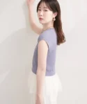 Natural Couture 圓領針織拼接蕾絲背心 現貨