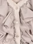 An MILLE Ruffle-lined ribbed cardigan 荷葉花邊拼接手袖外套 現貨