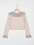 An MILLE Ruffle-lined ribbed cardigan 荷葉花邊拼接手袖外套 現貨