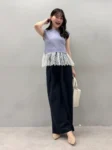 Natural Couture 圓領針織拼接蕾絲背心 現貨