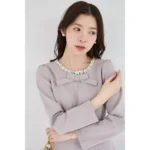 tocco closet きらきらストーン×ビジュー付きリボンボンディングワンピース 蝴蝶結立體閃石彈力修腰連身裙 現貨