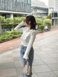 An MILLE Ruffle-lined ribbed cardigan 荷葉花邊拼接手袖外套 現貨