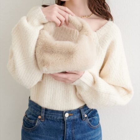 Natural Couture 可拆肩帶人造毛毛袋 バッグ 現貨