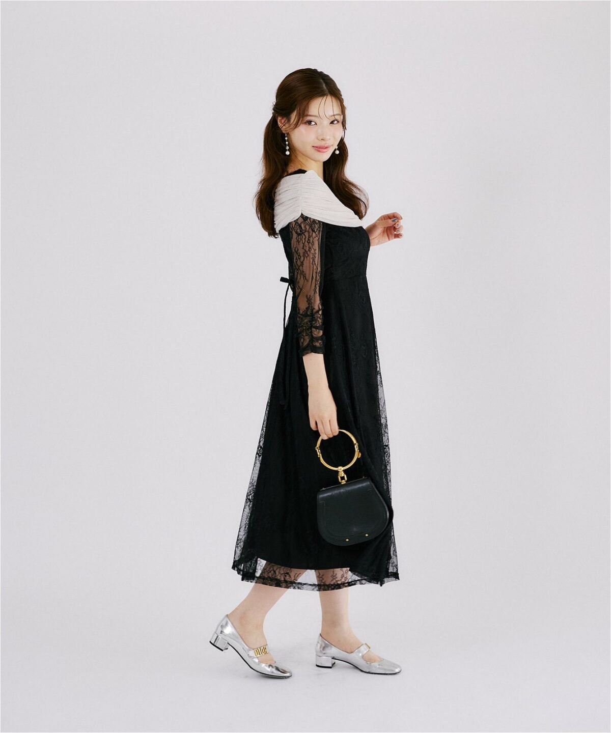 2026秋冬人氣款 tocco closet《OccasionCollection》 日本薄紗連身修腰長裙 現貨