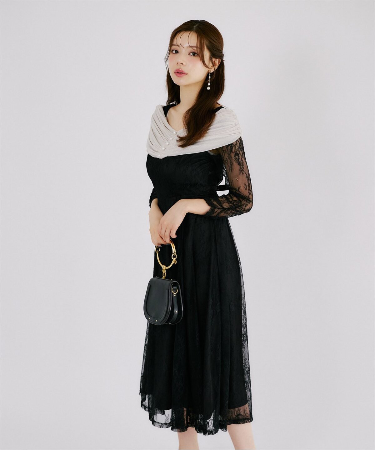 2026秋冬人氣款 tocco closet《OccasionCollection》 日本薄紗連身修腰長裙 現貨