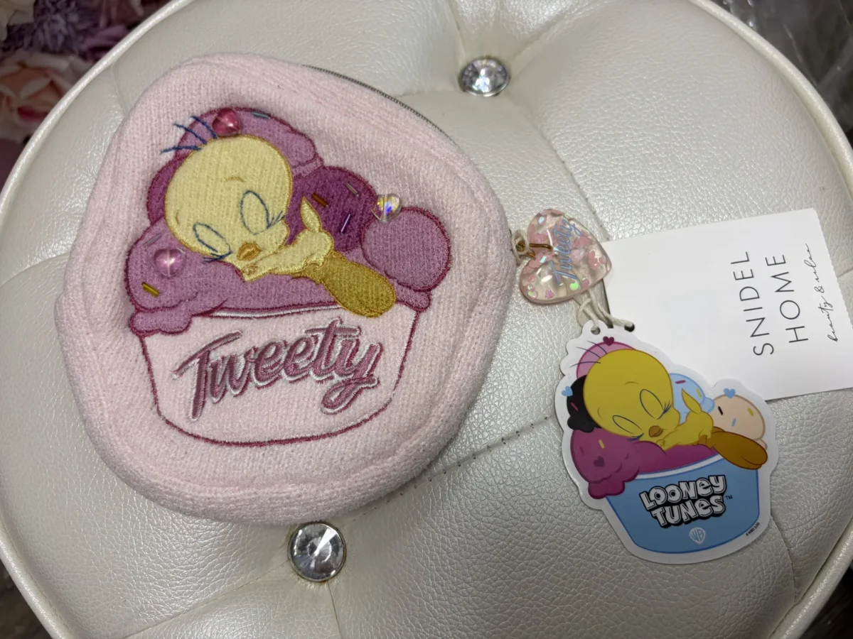 Snidel home x tweety 翠兒刺繡小物袋 粉紅色 現貨