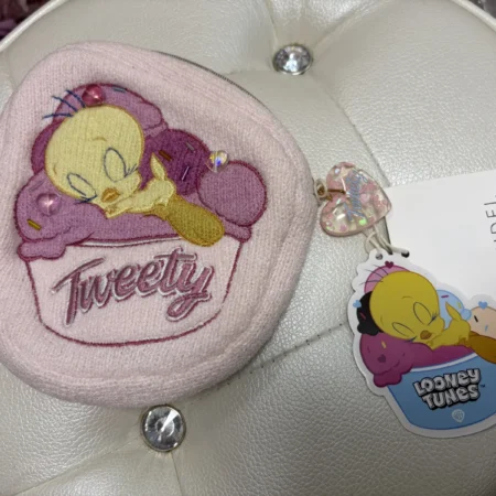 Snidel home x tweety 翠兒刺繡小物袋 粉紅色 現貨