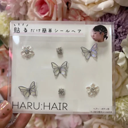 日本製 蝴蝶結 立體蝴蝶 珍珠花花 閃石款 可以重複使用 貼紙頭飾 hair sticker 現貨
