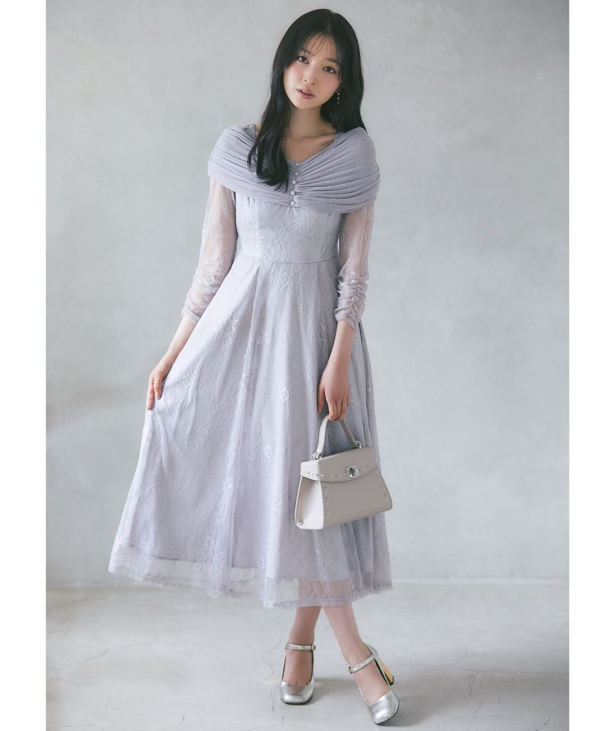 2026秋冬人氣款 tocco closet《OccasionCollection》 日本薄紗連身修腰長裙 現貨
