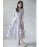 2026秋冬人氣款 tocco closet《OccasionCollection》 日本薄紗連身修腰長裙 現貨