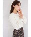 日本 tocco closet 珍珠蝴蝶結閃蔥毛絨針織外套
