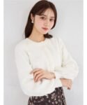 日本 tocco closet 珍珠蝴蝶結閃蔥毛絨針織外套