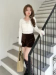 LILY BROWNバリエーションマイクロショートパンツ 絲絨短褲 西裝短褲 現貨