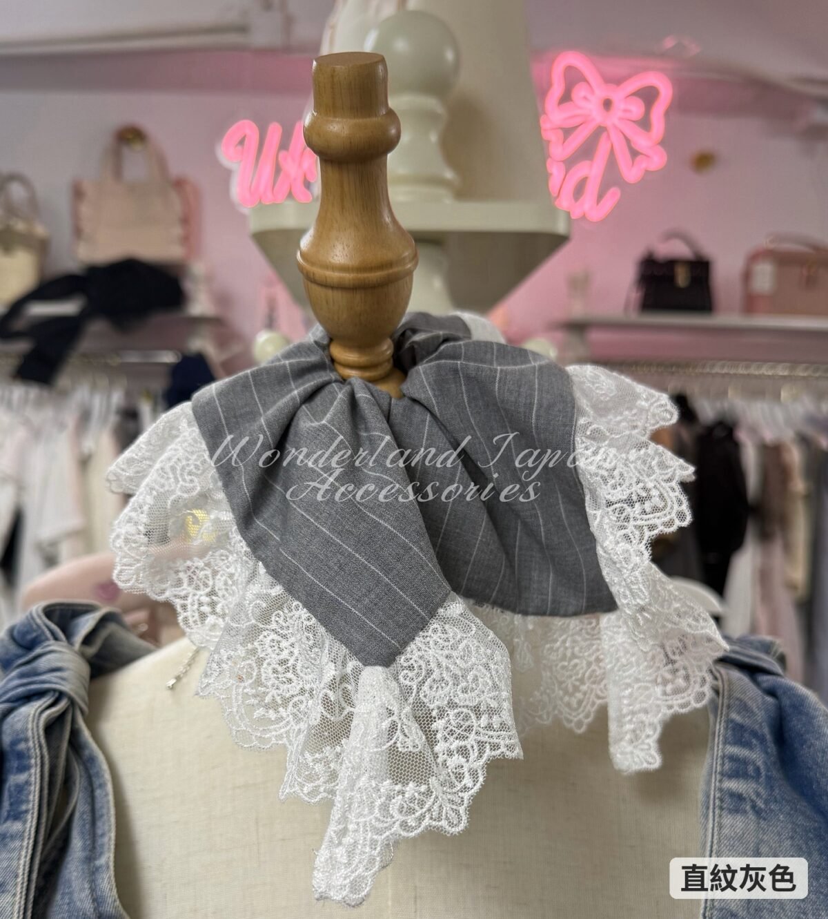 【Wonderland Japan Accessories】日系蕾絲方巾大腸圈