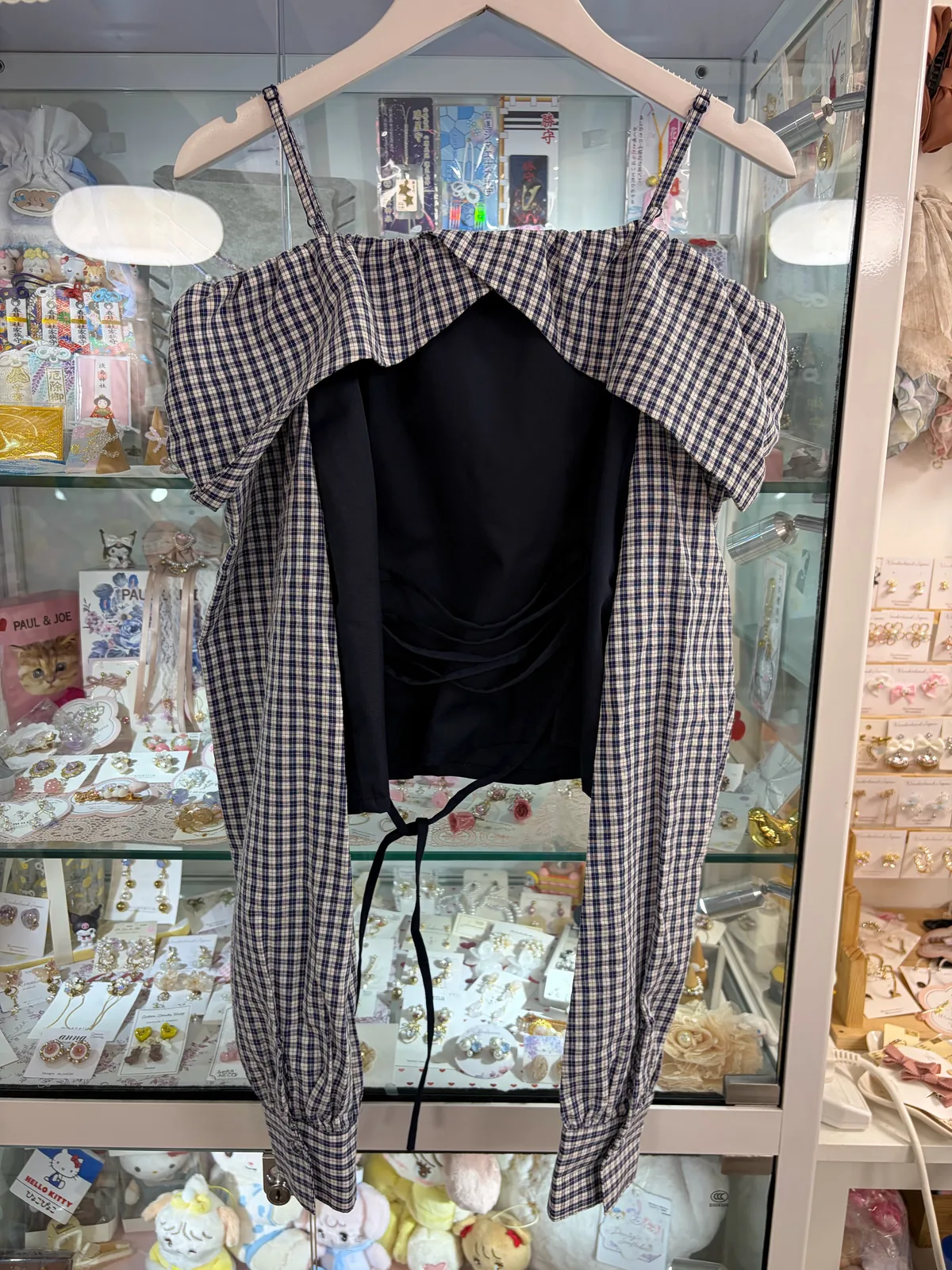 one after another nice claup 格仔長袖修腰款 深藍色 預約款