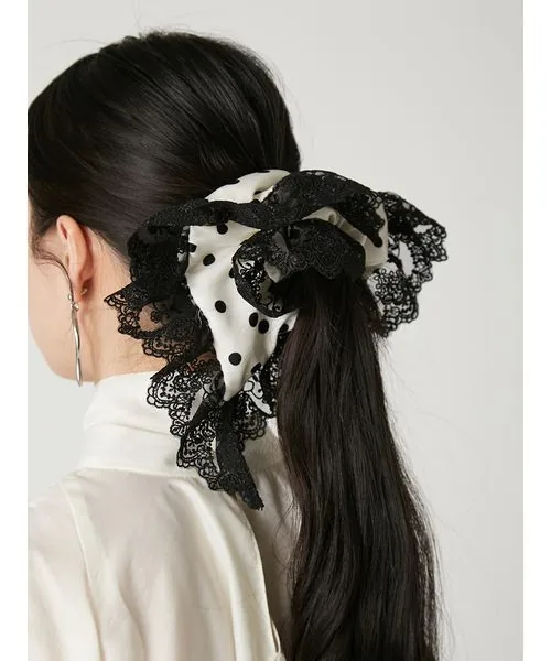【Wonderland Japan Accessories】日系蕾絲方巾大腸圈