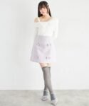 Suyunn 閃石菱格立體蝴蝶結秋冬新款橡筋半截裙