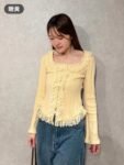 【Snidel】人氣蕾絲花邊針織 Top 外套