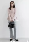 日本 26秋冬限定 Randa Tweed 2 ways  手袋 可以斜孭 配絲絨蝴蝶結 現貨