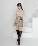 日本 an another angelus 顯瘦彈力直紋針織喱士top Lace-trimmed ribbed knit pullover 現貨
