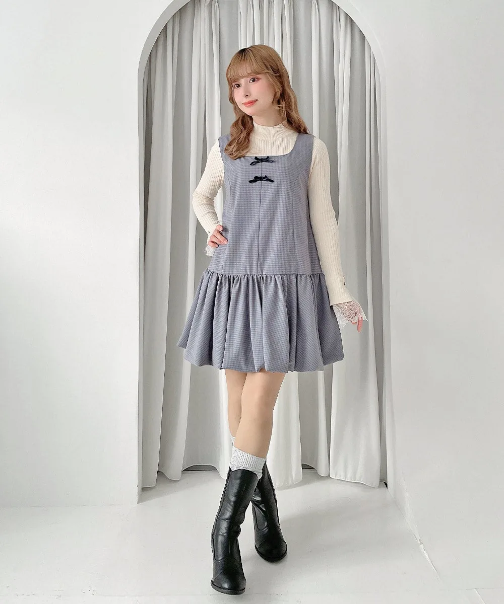 日本 an another angelus 顯瘦彈力直紋針織喱士top Lace-trimmed ribbed knit pullover 現貨