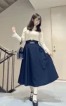 日本 an another angelus 顯瘦彈力直紋針織喱士top Lace-trimmed ribbed knit pullover 現貨