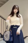 日本 an another angelus 顯瘦彈力直紋針織喱士top Lace-trimmed ribbed knit pullover 現貨
