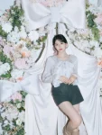 日本 An MILLE Ribbon tulle frill blouse 雪紡花邊蕾絲長袖恤衫top 3色 預約