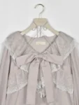日本 An MILLE Ribbon tulle frill blouse 雪紡花邊蕾絲長袖恤衫top 3色 預約