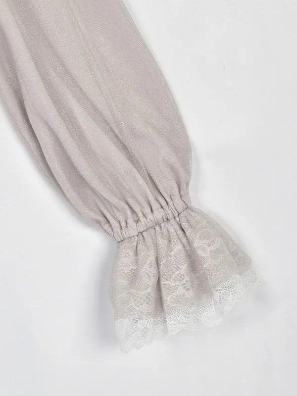 日本 An MILLE Ribbon tulle frill blouse 雪紡花邊蕾絲長袖恤衫top 3色 預約