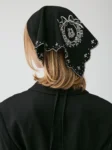 LILY BROWN 刺繡2 ways scarf (black)