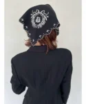 LILY BROWN 刺繡2 ways scarf (black)