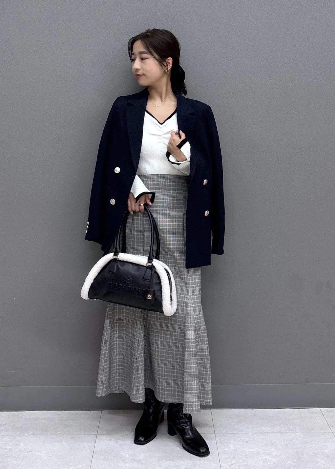 2026 秋冬新款 VIS X MARY QUANT  現貨 ～ 袖デイジーボタンVネックリブニット